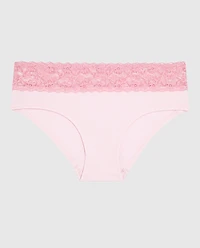 Culotte taille basse avec bordure à logo rose