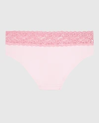 Culotte taille basse avec bordure à logo rose