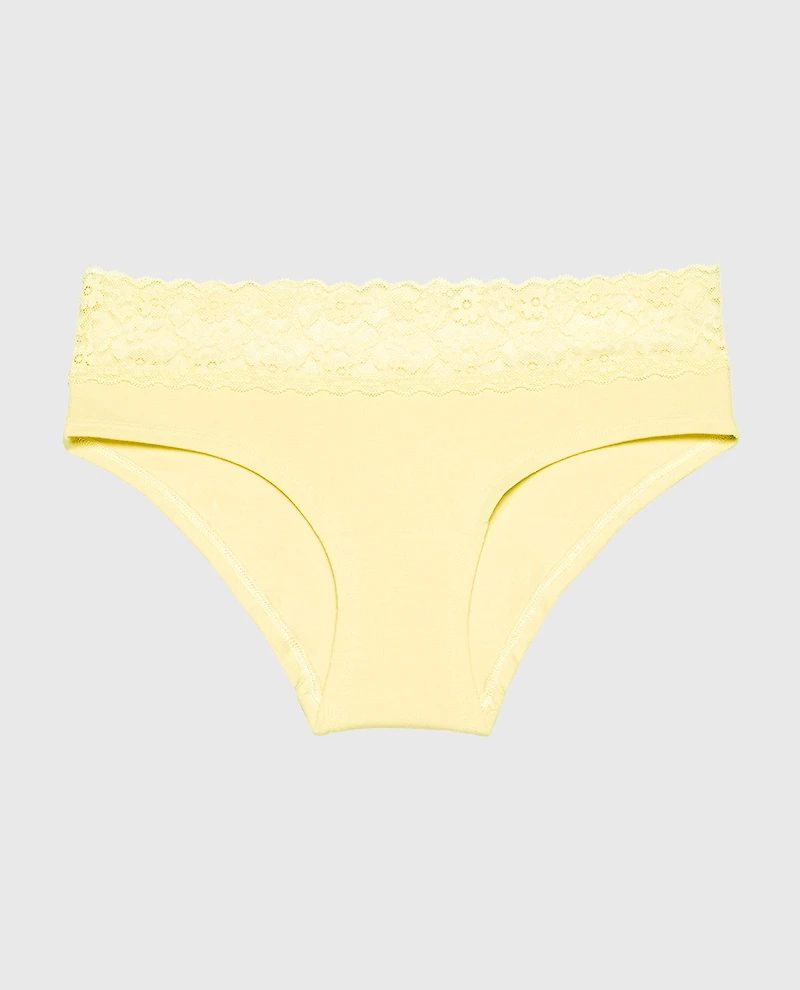 Hipster Panty With Lace Trim Pale Banana