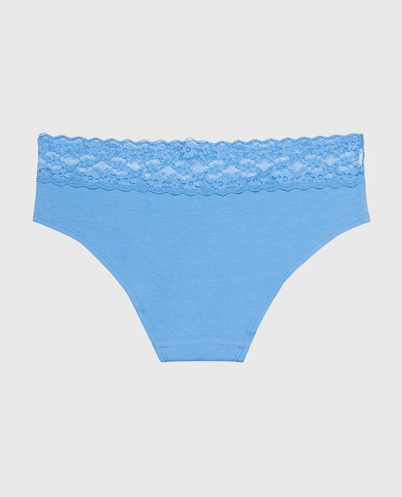 Hipster Panty With Lace Trim Azure Blue