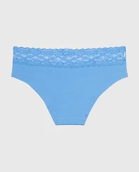 Hipster Panty With Lace Trim Azure Blue