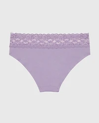 Hipster Cotton Panty With Lace Trim Purple Haze
