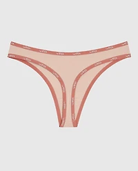 Thong Panty with Logo Trim Peaceful Peach