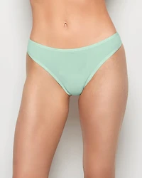 Thong Panty with Logo Trim Mist Green