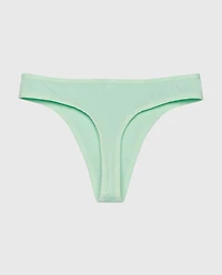 Thong Panty with Logo Trim Mist Green