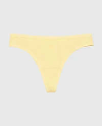 Thong Panty with Logo Trim Mellow Yellow