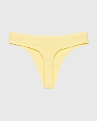 Thong Panty with Logo Trim Mellow Yellow