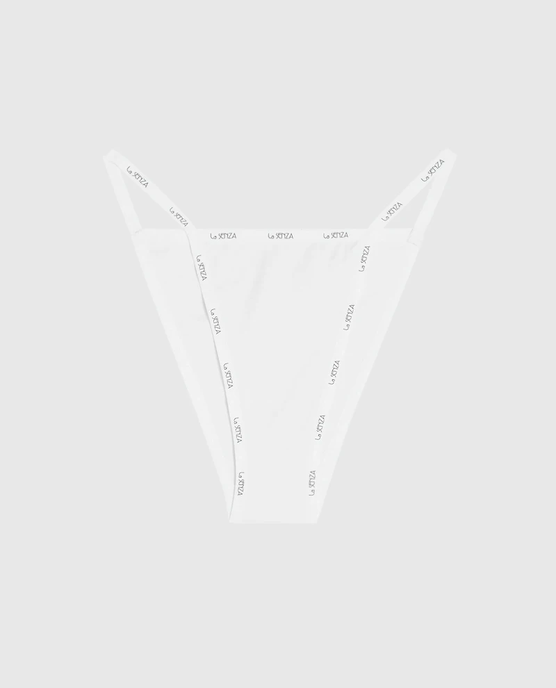 Cheeky Panty with Logo Trim Ivory