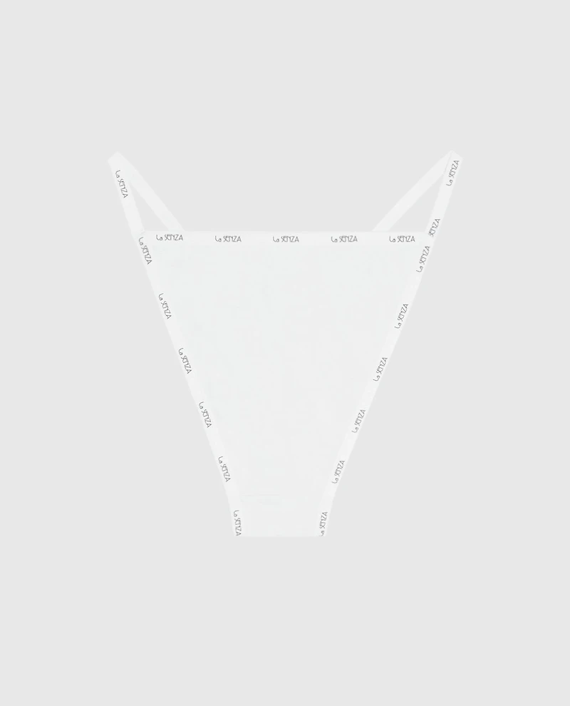 Cheeky Panty with Logo Trim Ivory