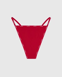 Cheeky Panty with Logo Trim Cosmo Red