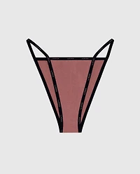 Cheeky Panty with Logo Trim Dusty Cedar