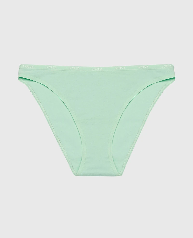 Bikini Panty with Logo Trim Mist Green