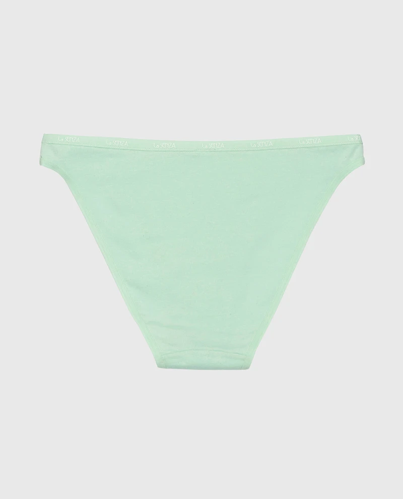 Bikini Panty with Logo Trim Mist Green