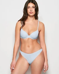 Bikini Panty with Logo Trim Subdued Blue