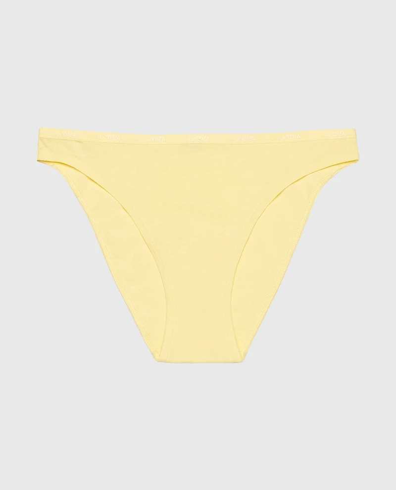 Bikini Panty with Logo Trim Mellow Yellow