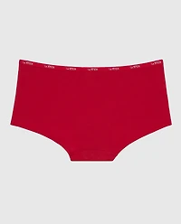 Boyshort Panty with Logo Trim Cosmo Red