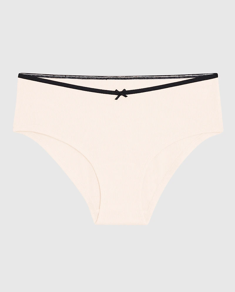 Ultrasoft V-Waist Ribbed Hipster Panty in Ivory Dawn