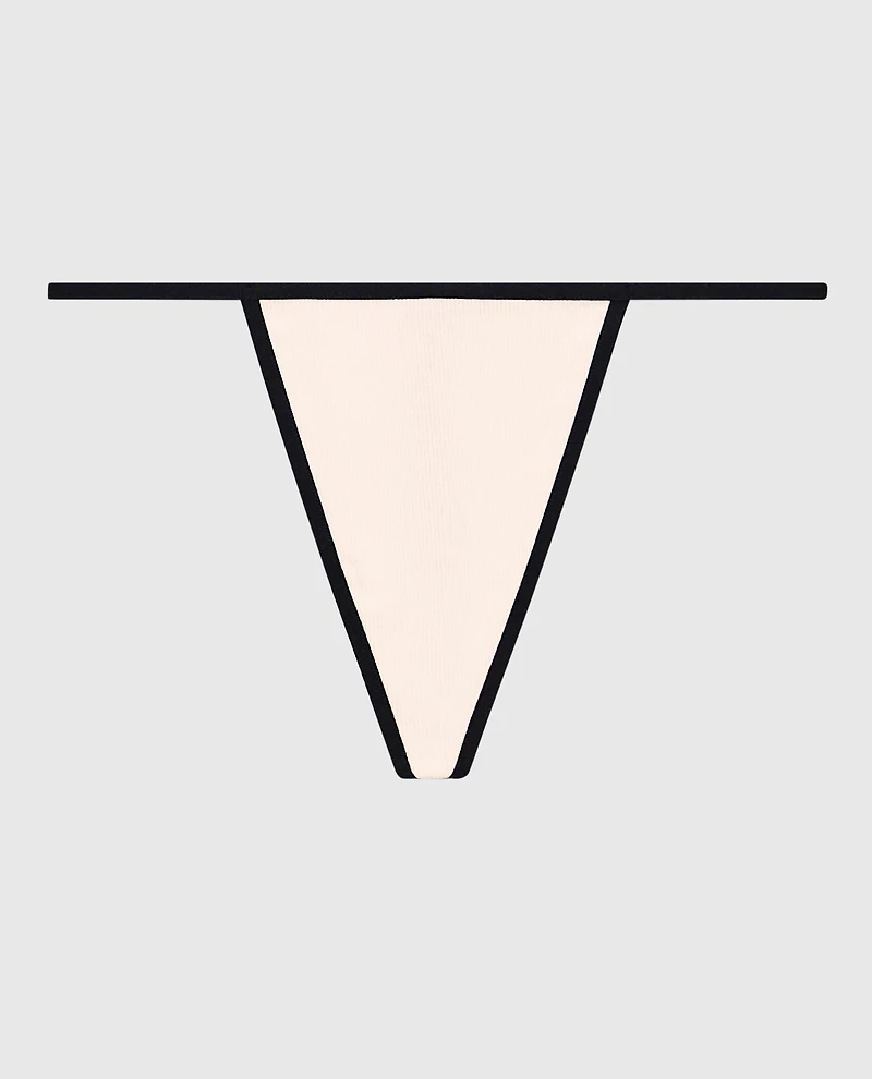Ultrasoft Ribbed G-String Panty in Ivory Dawn