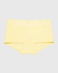 Boyshort Panty With Lace Trim Pale Banana