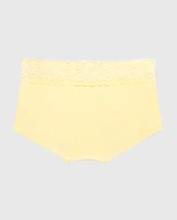 Boyshort Panty With Lace Trim Pale Banana