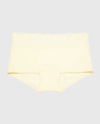 Boyshort Panty With Lace Trim Lemon Icing