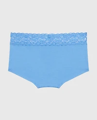 Boyshort Panty With Lace Trim Azure Blue