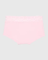Boyshort Cotton Panty With Lace Trim Sweet Dream