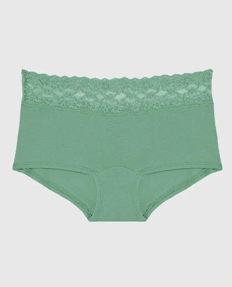 Boyshort Panty with Lace Trim Wintermint