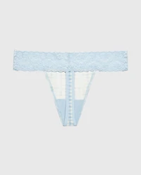 Thong Panty With Lace Trim  Breezy Gingham