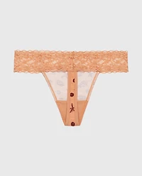 Thong Panty with Lace Trim She Sells Sea Shells