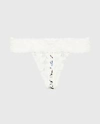 Thong Panty With Lace Trim Falling Foliage