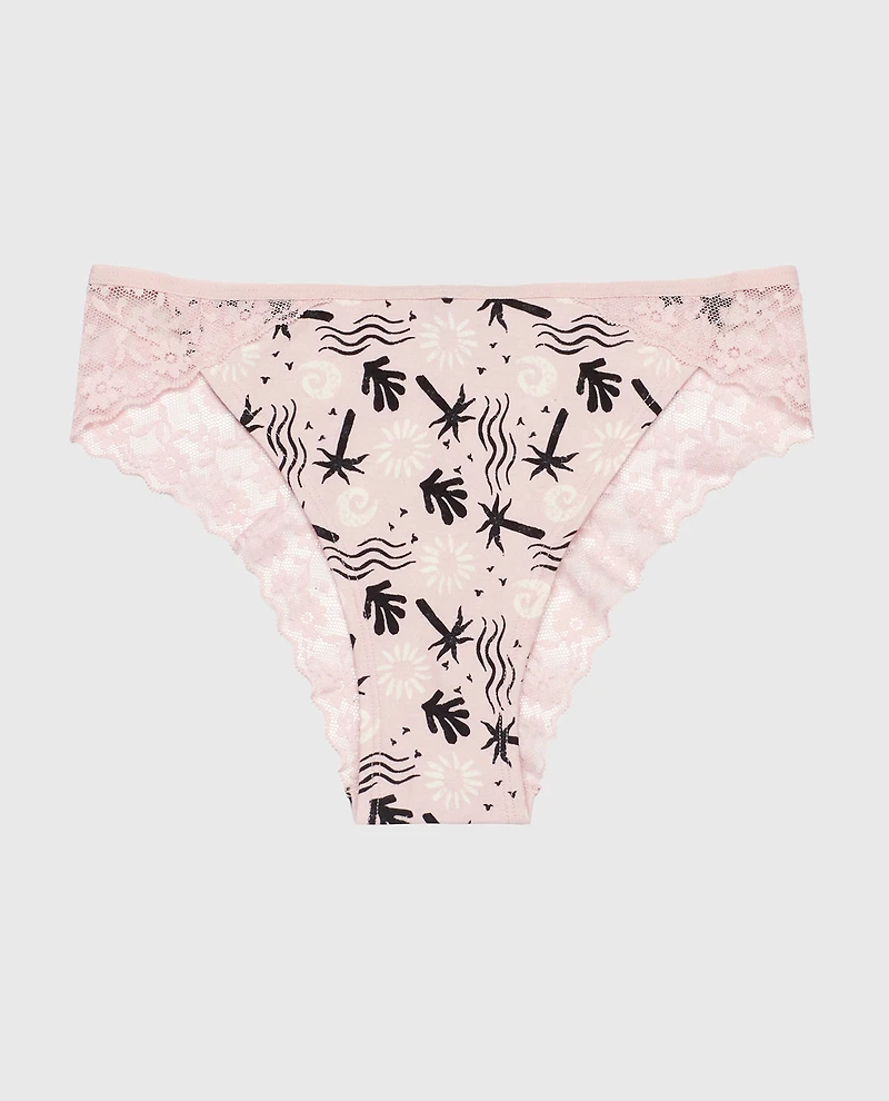 Culotte Cheeky avec bordure en dentelle rose des îles