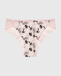 Culotte Cheeky avec bordure en dentelle rose des îles