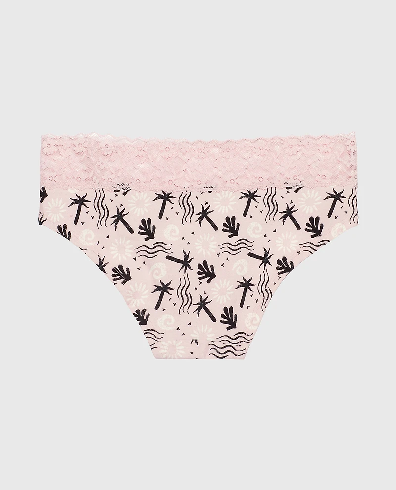 Hipster Panty with Lace Trim Sand and Surf
