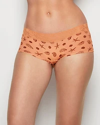 Boyshort Panty with Lace Trim She Sells Sea Shells