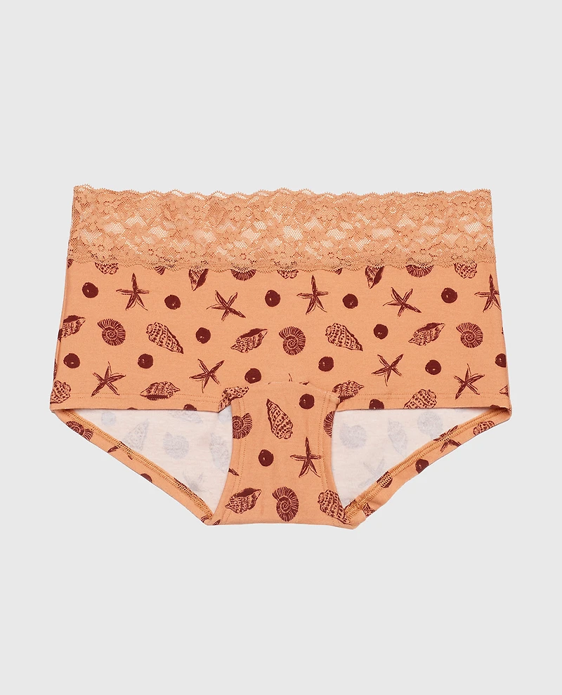 Boyshort Panty with Lace Trim She Sells Sea Shells