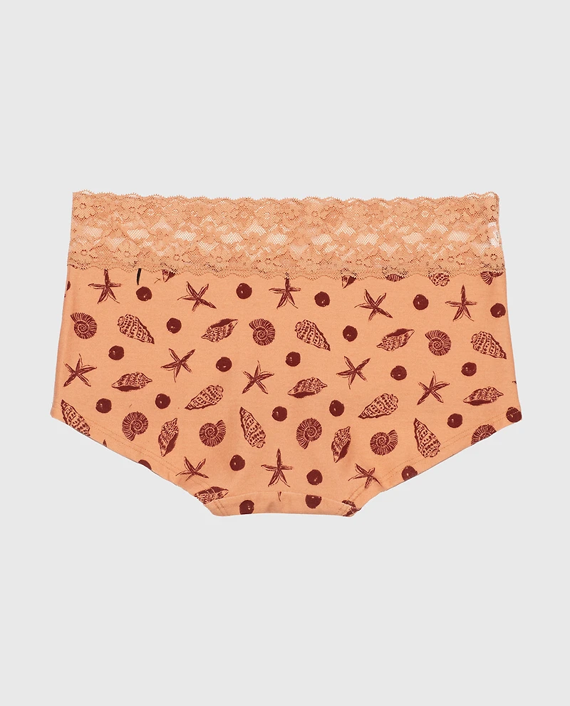 Boyshort Panty with Lace Trim She Sells Sea Shells