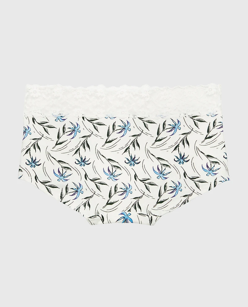 Boyshort Panty With Lace Trim Falling Foliage
