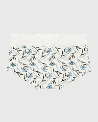 Boyshort Panty With Lace Trim Falling Foliage