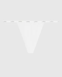 G-String Panty with Logo Trim Ivory