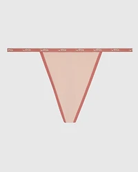 G-String Panty with Logo Trim Peaceful Peach