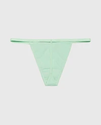 G-Sring Panty with Logo Trim Mist Green