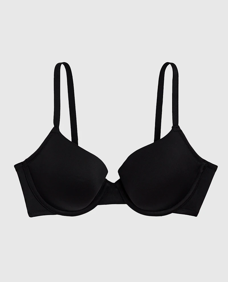 Smooth Lightly Lined Demi Bra Tuxedo Black