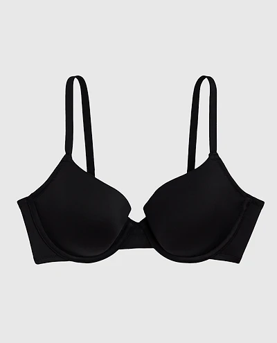 Smooth Lightly Lined Demi Bra Tuxedo Black