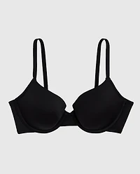 Smooth Lightly Lined Demi Bra Tuxedo Black