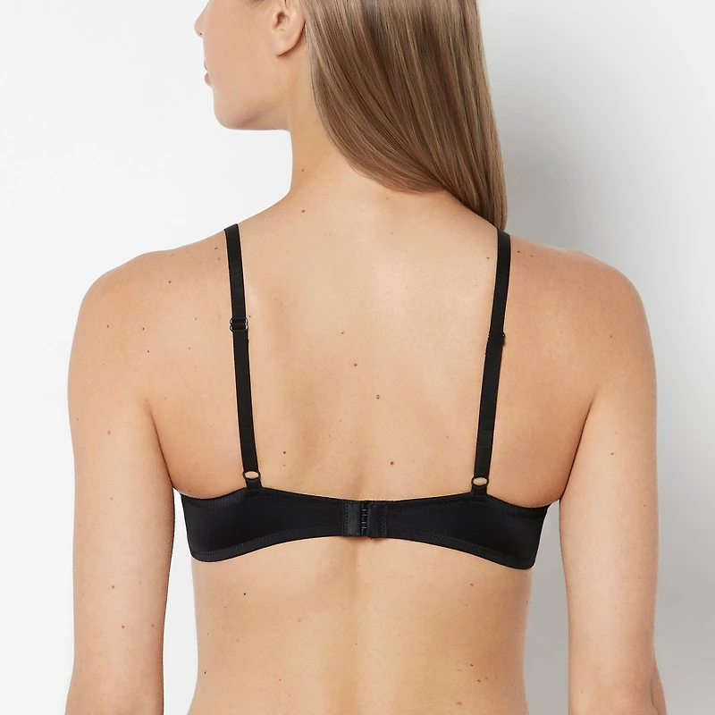 Smooth Lightly Lined Demi Bra Tuxedo Black