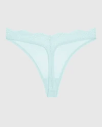 Lace High Leg Thong Panty Vista Blue