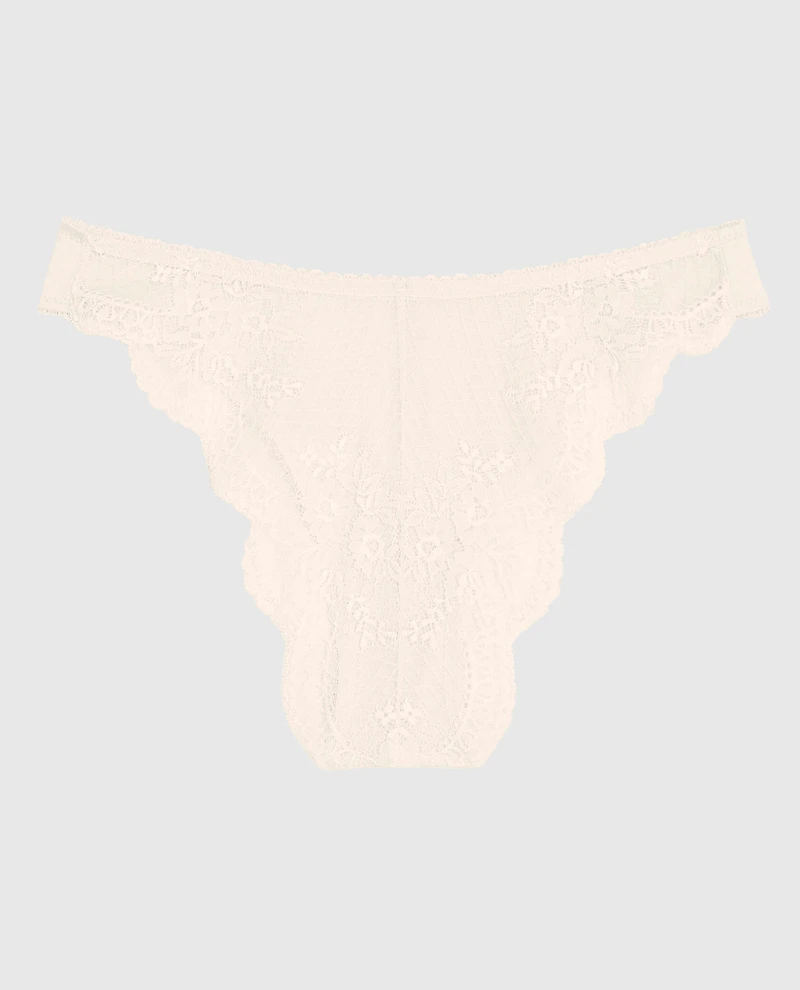 Cheeky Panty with Lace Back Ivory Dawn