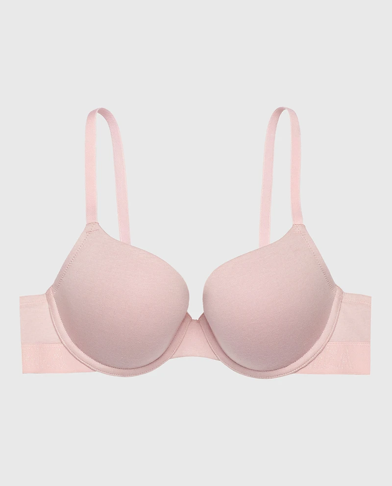 Lightly Lined Demi Bra with Logo Iced Lilac