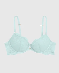 Allover Lace Push Up Bra Vista Blue